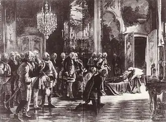 „Abschied der Generäle am Totenbett Friedrichs II. am 17. August 1786“ (Datum unbestimmt)
