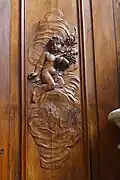 Detail der Vertäfelung mit Putto