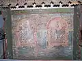 Rücklehne des Chorgestühls mit Inschrift und Datierung (1755).