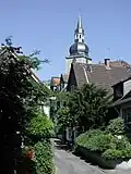 Adolf-Clarenbach-Straße mit Blick auf die ev. Stadtkirche