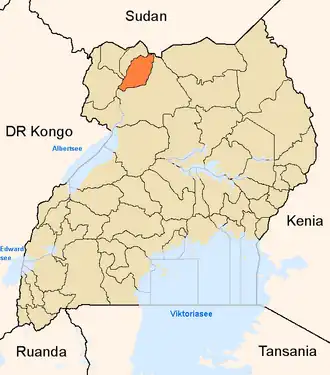 Lage von Adjumani