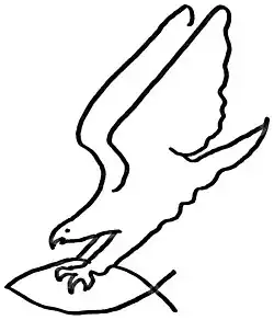 Bildmarke „Adler fängt Fisch“ der verbotenen Artgemeinschaft