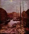 Friedrichsgracht bei Mondschein, Gemälde von Adolph von Menzel