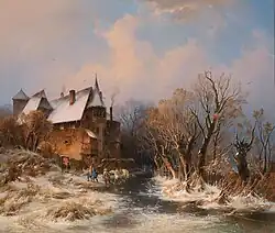 Winterlandschaft mit Haus