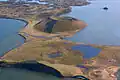 Flugaufnahme der Pseudokrater im Mývatn