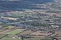 Borgstedt mit See und Rader Hochbrücke