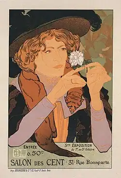 Plakat von Georges de Feure, das für den fünften Salon wirbt