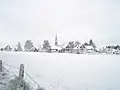 Bild Richtung Kirche im Winter