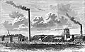 Ansicht der Schachtanlage „Agathe-Schacht“ um 1879.