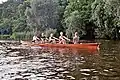 Ruderboot des AGD, unterwegs auf den Gewässern rund um Berlin