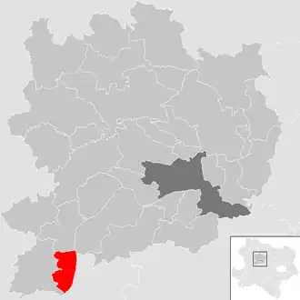 Lage der Gemeinde Aggsbach im Bezirk Krems (anklickbare Karte)