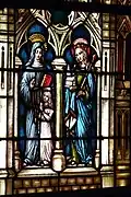 Heilige Elisabeth mit einem Kind und eine Heilige mit einer Kirche
