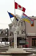 Nullpunkt Alaska Highway in Dawson Creek (British Columbia, Kanada)