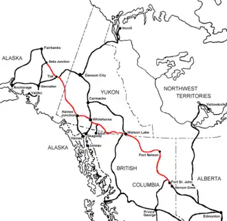 Übersichtskarte Alaska Highway