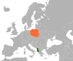 Lage von Albanien und Polen