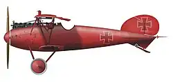 Die rote Albatros D.V des Führers JG&nbsp;1, Manfred von Richthofen.