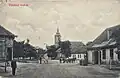 Blick auf die röm.-kath. Kirche Urunk színeváltozása (1910)