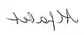 Das Wort „Alfabet“ in Schreibspiegelschrift