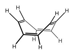 dreidimensionale Gerüstformel in all-(Z)-Konfiguration mit sichtbarer Wannenkonformation