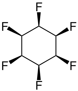 Strukturformel von all-cis-Hexafluorcyclohexan