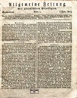 Allgemeine Zeitung von 1814