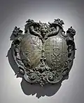 Allianzwappen Bayern-Lothringen (vor 1623), das bayerische Wappen noch ohne Herzschild und Reichsapfel