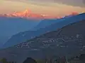 Veysonnaz mit Alpenglühen