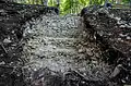 Eine freigelegte Mauer aus der Alten Burg bei Langenenslingen