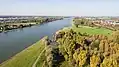 Luftbild der Schiffe in der Mündung