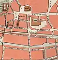 Ausschnitt aus „Historischer Plan Hamburg 1540“ von E.H. Wichmann mit dem damaligen Fischmarkt