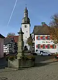 Alter Markt mit Maximilianbrunnen, Haus zur Krim und Glockenturm