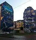 Neu gestaltete Wand an der Ecke Potsdamer- / Eupener Straße
