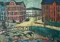 Am Margaretenplatz, 1982/83, Öl auf Hartfaser, 65,5 × 94 cm, Kunsthalle Rostock