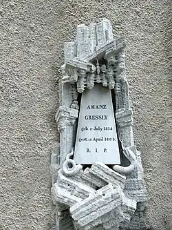 Amanz Grezssly (1814–1865) Geologe, Paläontologe. Grab. Feldbrunnen-St. Niklaus