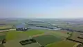 Luftansicht 2018 mit Solarpark auf dem Gelände von zwei der drei ehemaligen Senderwände
