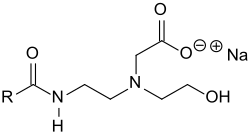 Strukturformel von Amphoacetaten