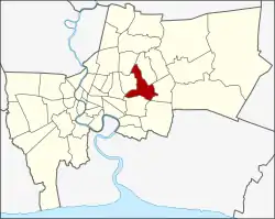 Karte von Bangkok, Thailand mit Bang Kapi