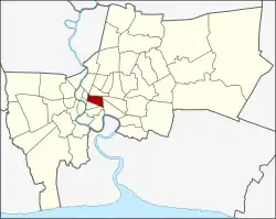 Karte von Bangkok, Thailand mit Pathum Wan