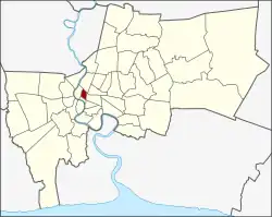 Karte von Bangkok, Thailand mit Pom Prap Sattru Phai