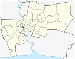Karte von Bangkok, Thailand mit Samphanthawong