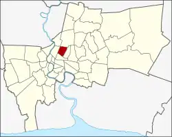 Karte von Bangkok, Thailand mit Phaya Thai