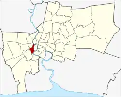 Karte von Bangkok, Thailand mit Thon Buri
