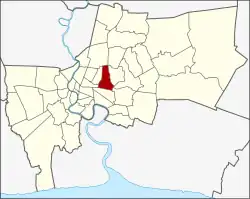 Karte von Bangkok, Thailand mit Huai Khwang