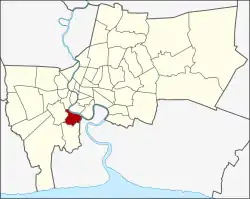 Karte von Bangkok, Thailand mit Rat Burana