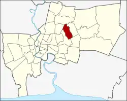 Karte von Bangkok, Thailand mit Bueng Kum