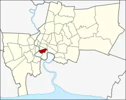 Karte von Bangkok, Thailand mit Sathon