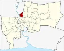 Karte von Bangkok, Thailand mit Bang Sue