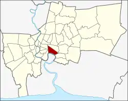 Karte von Bangkok, Thailand mit Khlong Toei