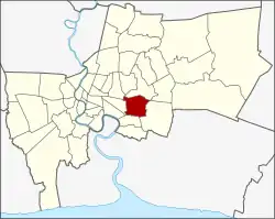 Karte von Bangkok, Thailand mit Suan Luang