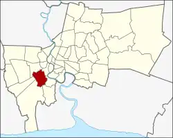 Karte von Bangkok, Thailand mit Chom Thong